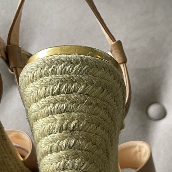 COLE HAAN Hart Sandal Espadrille Wedge Heel Strappy Saddle Brown Tan Size 11B - Picture 11 of 12